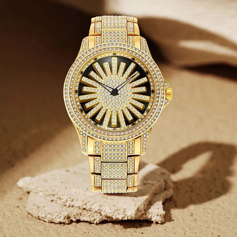 CrownElite – Luxury Rotating Diamond Style Watch