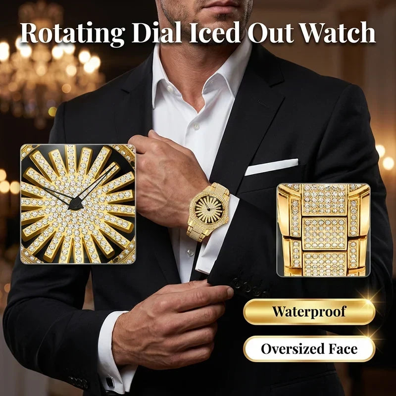 CrownElite – Luxury Rotating Diamond Style Watch