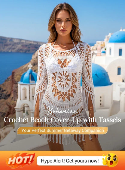ShoreCharm – Elegant Boho Fringe Beach Cover-Up