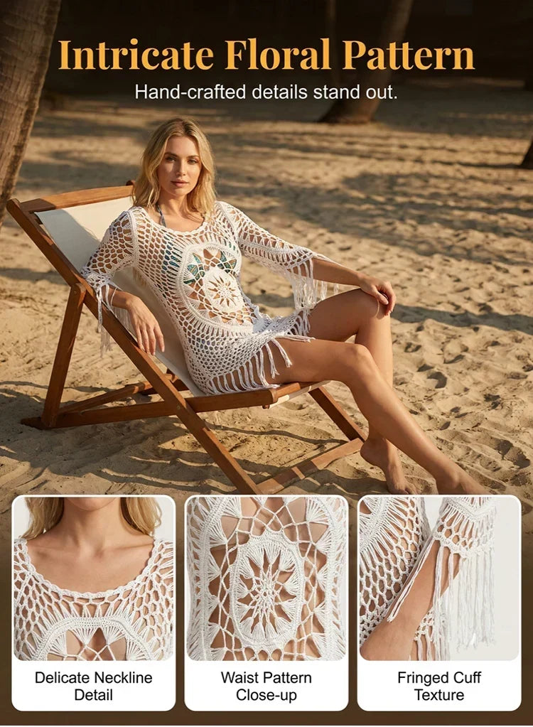 ShoreCharm – Elegant Boho Fringe Beach Cover-Up