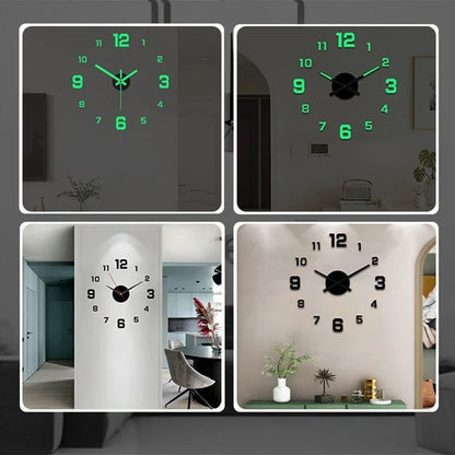 TimeVista – 3D Luminous Acrylic Wall Clock Set